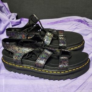 Dr. Martens Nartilla II Black iridescent platform sandle